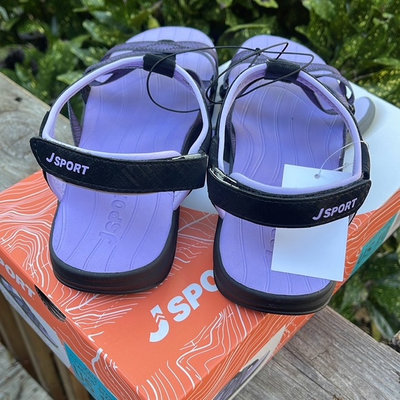 COPY - JSport Kaia Women's Black/Purple Strap Sport Sandals-Sz 11 - Picture 3 of 6